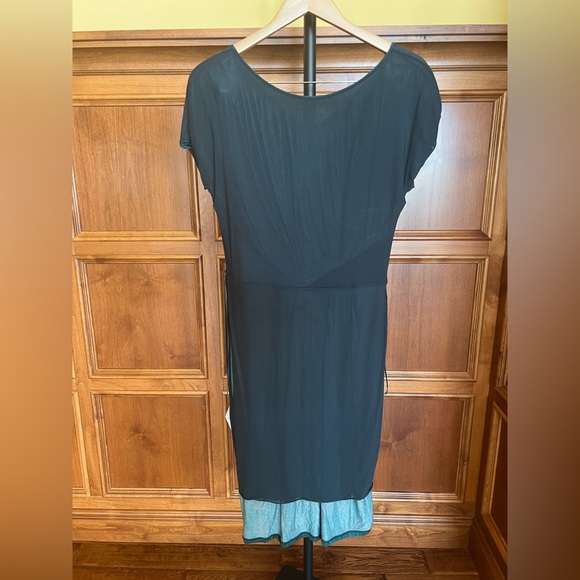 MaxMara Dress Cap Sleeves Emerald Green Size 12 - Picture 11 of 16
